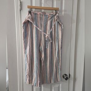 xxl linen blend cropped pants